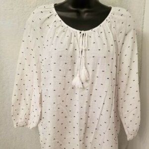 Womens White Black Shirt